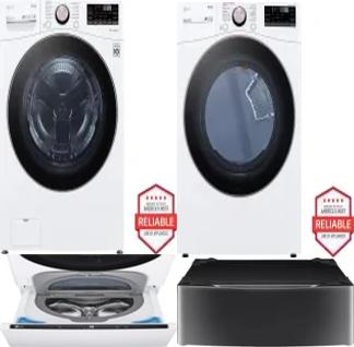 Side by Side Washer & Dryer Set on Pedestals