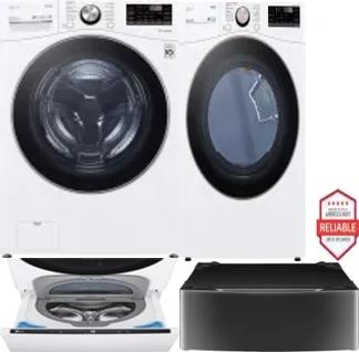 Side by Side Washer & Dryer Set on Pedestals