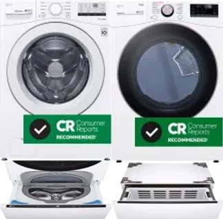 Side by Side Washer & Dryer Set on Pedestals