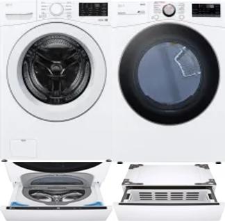 Side by Side Washer & Dryer Set on Pedestals