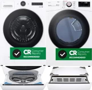 Side by Side Washer & Dryer Set on Pedestals