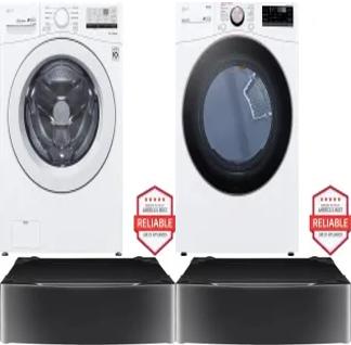 Side by Side Washer & Dryer Set on Pedestals