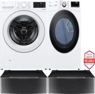 Side by Side Washer & Dryer Set on Pedestals