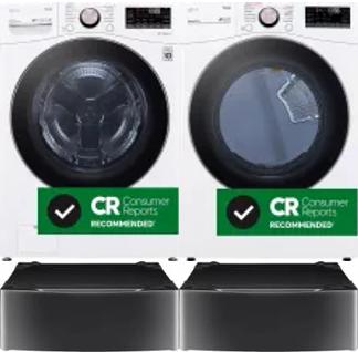 Side by Side Washer & Dryer Set on Pedestals