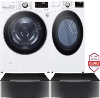 Side by Side Washer & Dryer Set on Pedestals
