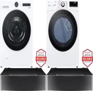 Side by Side Washer & Dryer Set on Pedestals