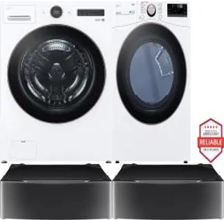 Side by Side Washer & Dryer Set on Pedestals