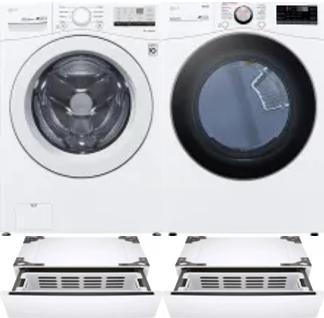 Side by Side Washer & Dryer Set on Pedestals