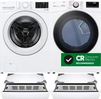 Side by Side Washer & Dryer Set on Pedestals