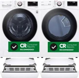 Side by Side Washer & Dryer Set on Pedestals
