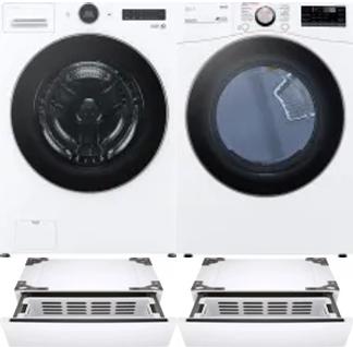 Side by Side Washer & Dryer Set on Pedestals