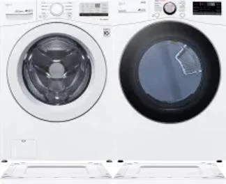 Side by Side Washer & Dryer Set on Risers