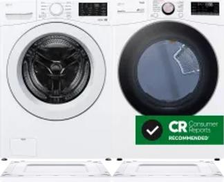 Side by Side Washer & Dryer Set on Risers