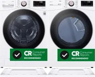 Side by Side Washer & Dryer Set on Risers