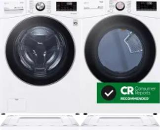 Side by Side Washer & Dryer Set on Risers