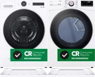 Side by Side Washer & Dryer Set on Risers