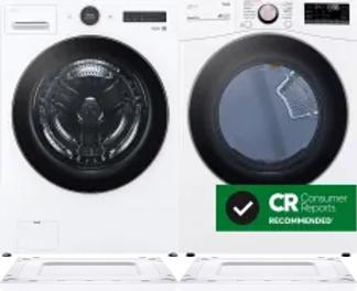 Side by Side Washer & Dryer Set on Risers