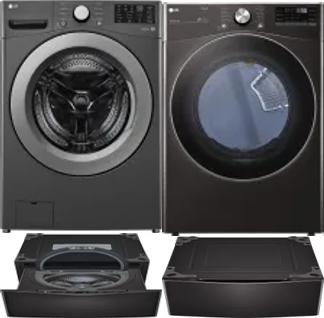 Side by Side Washer & Dryer Set on Pedestals