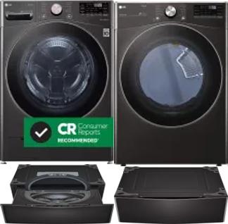 Side by Side Washer & Dryer Set on Pedestals