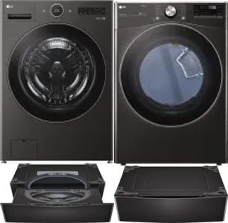 Side by Side Washer & Dryer Set on Pedestals