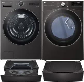 Side by Side Washer & Dryer Set on Pedestals