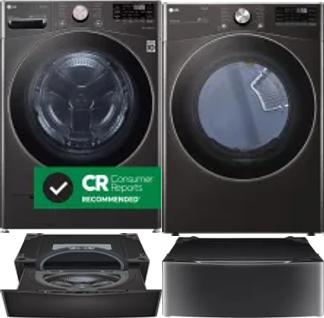 Side by Side Washer & Dryer Set on Pedestals