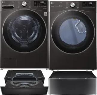 Side by Side Washer & Dryer Set on Pedestals