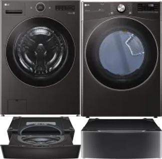 Side by Side Washer & Dryer Set on Pedestals