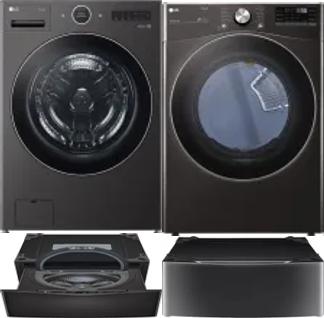 Side by Side Washer & Dryer Set on Pedestals