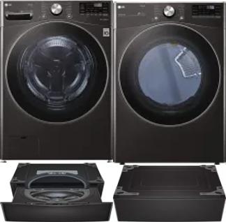 Side by Side Washer & Dryer Set on Pedestals