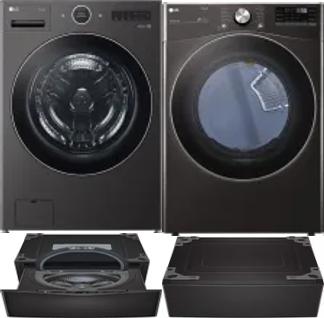 Side by Side Washer & Dryer Set on Pedestals