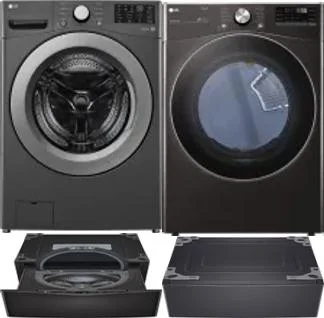 Side by Side Washer & Dryer Set on Pedestals
