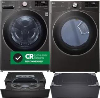 Side by Side Washer & Dryer Set on Pedestals