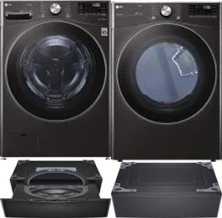 Side by Side Washer & Dryer Set on Pedestals