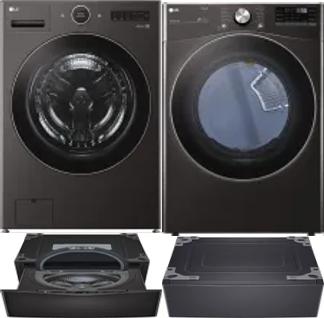 Side by Side Washer & Dryer Set on Pedestals