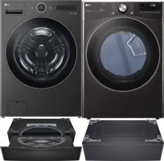 Side by Side Washer & Dryer Set on Pedestals