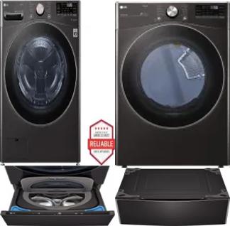 Side by Side Washer & Dryer Set on Pedestals