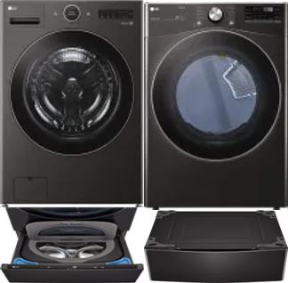 Side by Side Washer & Dryer Set on Pedestals