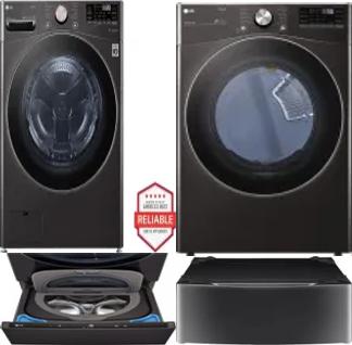 Side by Side Washer & Dryer Set on Pedestals