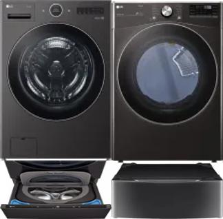 Side by Side Washer & Dryer Set on Pedestals