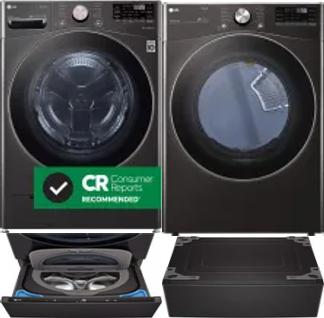 Side by Side Washer & Dryer Set on Pedestals