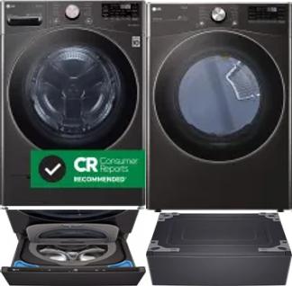 Side by Side Washer & Dryer Set on Pedestals