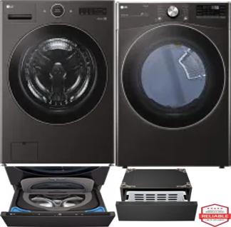 Side by Side Washer & Dryer Set on Pedestals