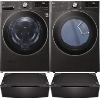 Side by Side Washer & Dryer Set on Pedestals