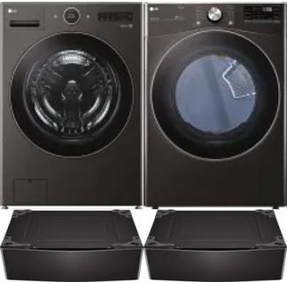 Side by Side Washer & Dryer Set on Pedestals