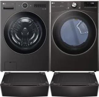 Side by Side Washer & Dryer Set on Pedestals
