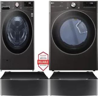 Side by Side Washer & Dryer Set on Pedestals