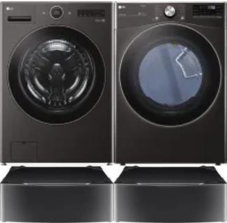 Side by Side Washer & Dryer Set on Pedestals