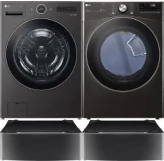 Side by Side Washer & Dryer Set on Pedestals