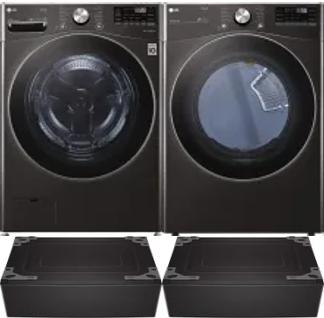 Side by Side Washer & Dryer Set on Pedestals
